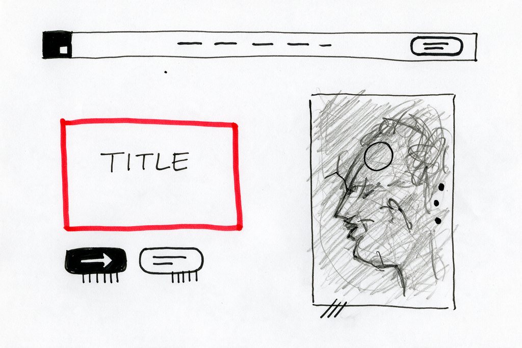 The hand-drawn wireframe that was uploaded as the input